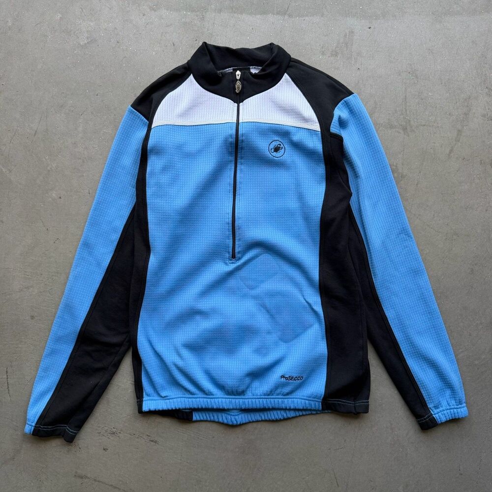 Castelli Cycling Jacket Womens L Blue Prosecco 1/2 Zip Up Bicycle Riding Bike